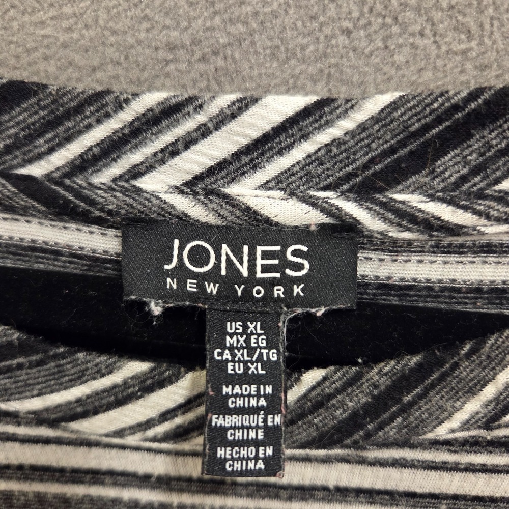 Jones New York Front Twist T Shirt Women's Size XL Striped Top‎ Casual Comfy - Picture 3 of 7